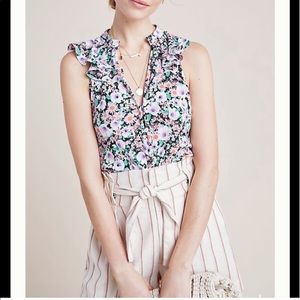 NWT Anthropologie Chalmers Spliced Top Extra Small Floral Chalmer Shirt …